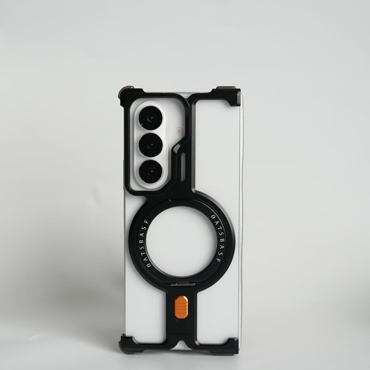 FRATO Aeroflex Metal Galaxy Fold 7 Metal Frameless Bumper Case With Rotating Stand