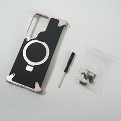 FRATO Aeroflex Metal Galaxy S26 Ultra Carbon Texture Frameless Metal Kickstand Case