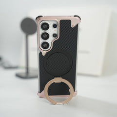 FRATO Aeroflex Metal Galaxy S26 Ultra Carbon Texture Frameless Metal Kickstand Case