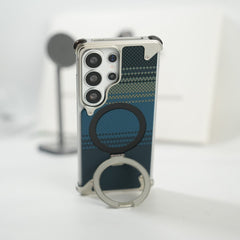 FRATO Aeroflex Metal Galaxy S26 Ultra Premium Aramid Fiber Texture Frameless Metal Kickstand Case