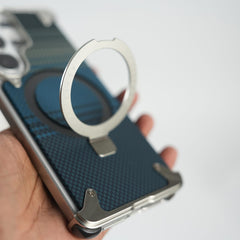 FRATO Aeroflex Metal Galaxy S26 Ultra Premium Aramid Fiber Texture Frameless Metal Kickstand Case