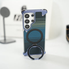 FRATO Aeroflex Metal Galaxy S26 Ultra Premium Aramid Fiber Texture Frameless Metal Kickstand Case
