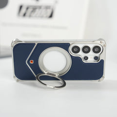FRATO Aeroflex Metal Galaxy S26 Ultra Premium Leather Aluminium Metal Snap On Rotating Stand case