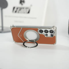 FRATO Aeroflex Metal Galaxy S26 Ultra Premium Leather Aluminium Metal Snap On Rotating Stand case