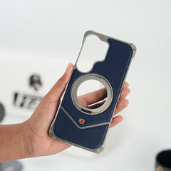 FRATO Aeroflex Metal Galaxy S26 Ultra Premium Leather Aluminium Metal Snap On Rotating Stand case