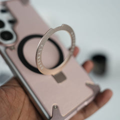 FRATO Aeroflex Metal Galaxy S26 Ultra Premium PU Leather Metal Case with Rotating Stand