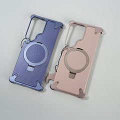 FRATO Aeroflex Metal Galaxy S26 Ultra Premium PU Leather Metal Case with Rotating Stand