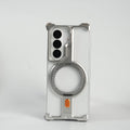 Galaxy Fold 7 Metal Frameless Bumper Case With Rotating Stand
