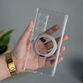 Galaxy Z Fold 7 Transparent Case with Ring Stand | Clear Shockproof Cover