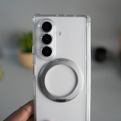 FRATO Fold 6 Collection Galaxy Z Fold 7 Transparent Case with Ring Stand | Clear Shockproof Cover