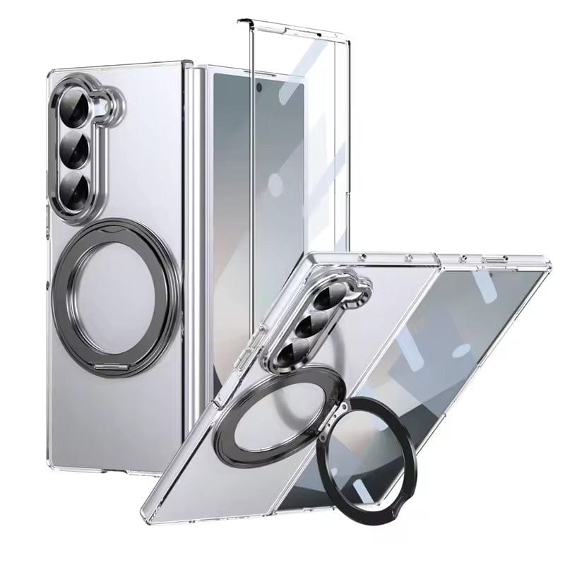 FRATO Fold 6 Collection Samsung Galaxy Z Fold 6 Transparent 360°Rotating Magnetic Holder Case Cover