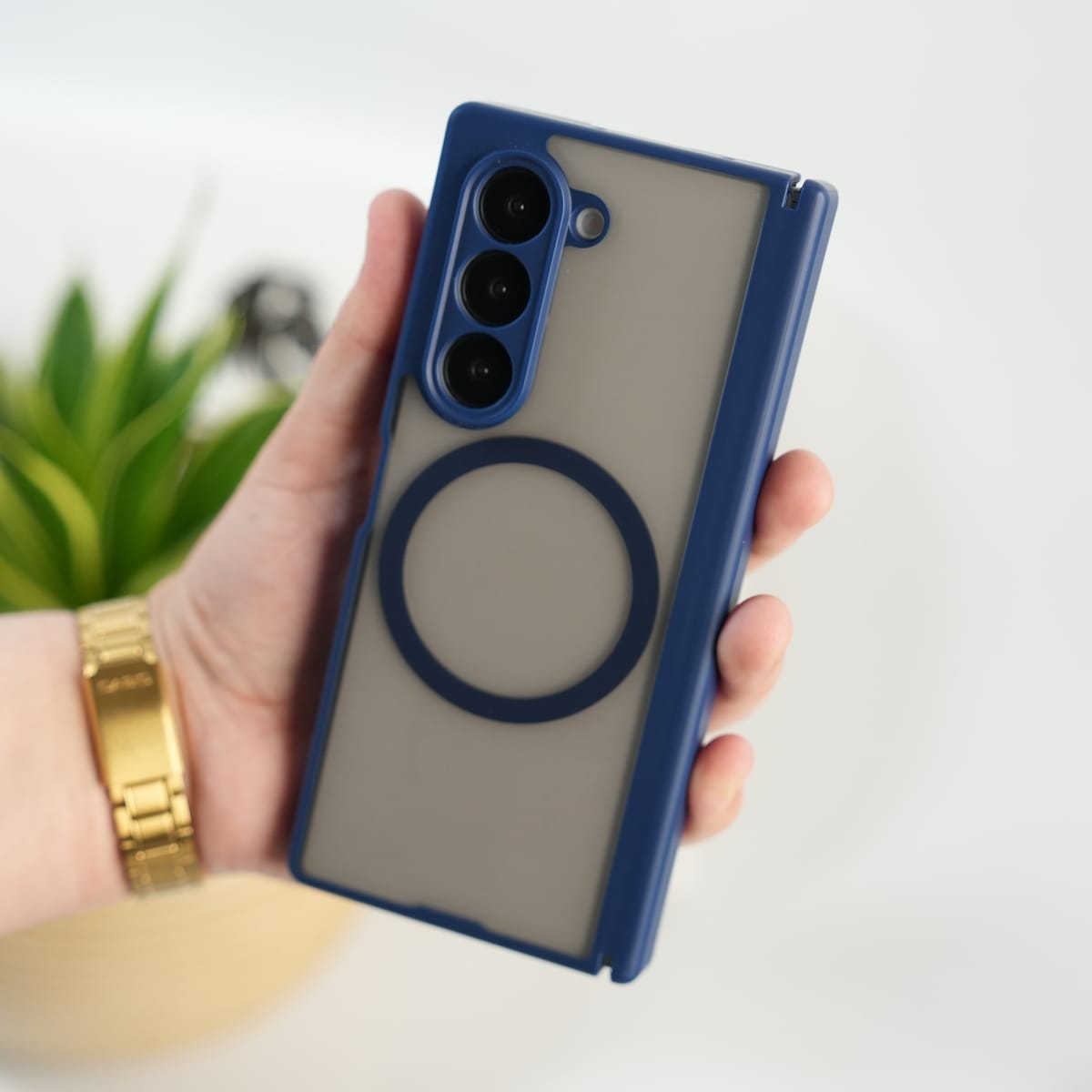 FRATO Fold 7 Collection Blue Galaxy Z Fold 7 Magnetic Frosted Armor Case