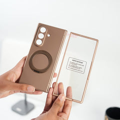FRATO Fold 7 Collection Gold Galaxy Z Fold 7 Matte MagSafe Case with 360° Rotating Stand & Hinge Protection