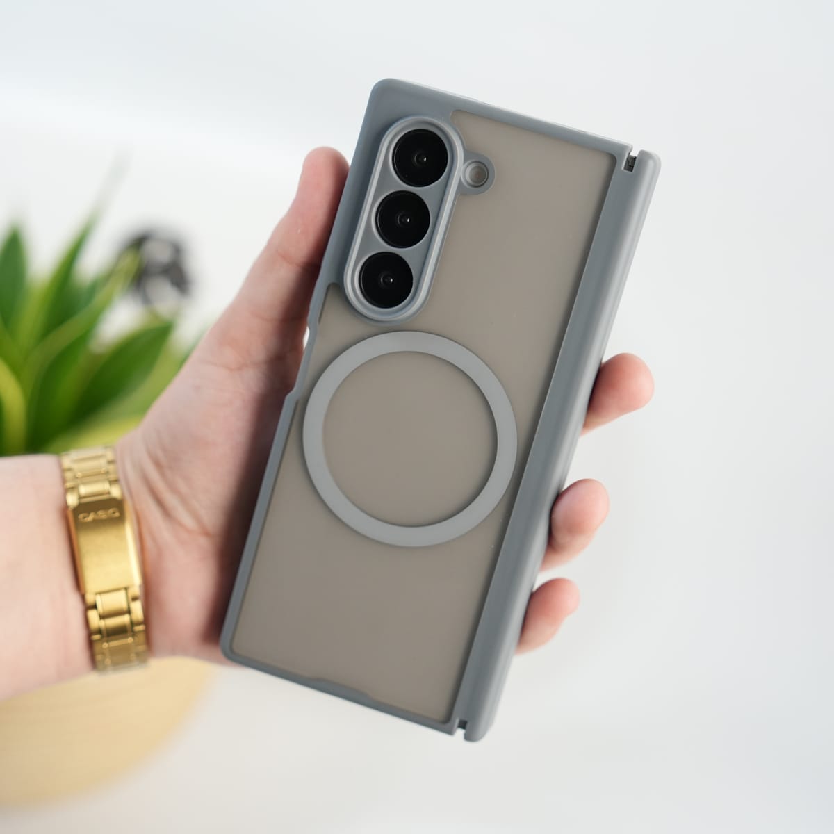 FRATO Fold 7 Collection Gray Galaxy Z Fold 7 Magnetic Frosted Armor Case