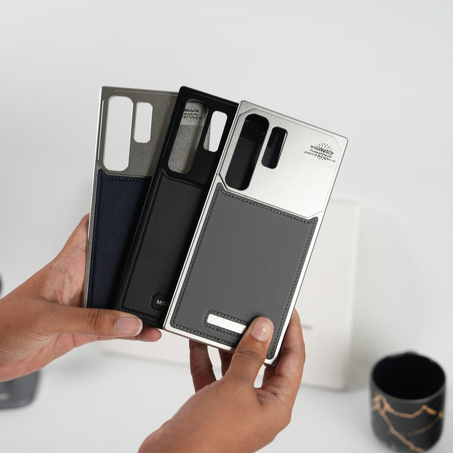 Galaxy Ultra Series Premium Metallic Aeroflex Aluminium Stitch Leather Case