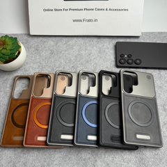 FRATO Samsung S24U Galaxy S24 Ultra Cover Frameless PU Leather Case