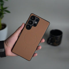 FRATO Samsung S25U Brown Galaxy S25 Ultra Magnetic Case | Soft-Touch Shockproof Slim Cover with MagSafe Ring