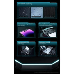 FRATO Samsung S25U Galaxy S Series Airbag Shockproof Cyber Series Bumper Shell Case Cover (Black)