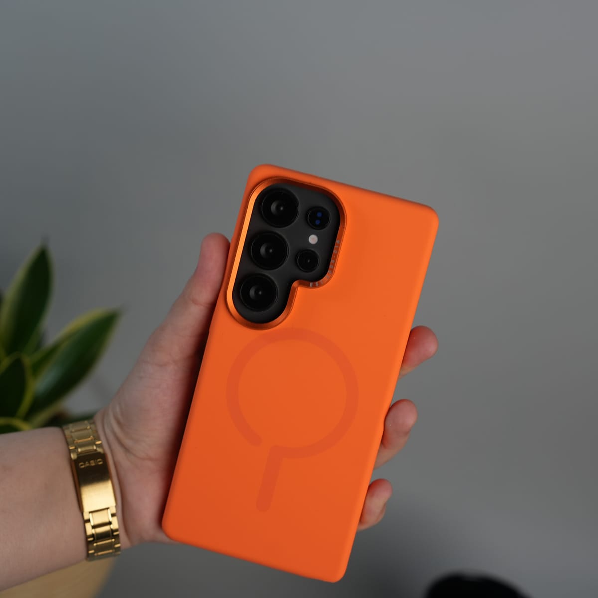 FRATO Samsung S25U Orange Galaxy S25 Ultra Silk Silicone MagSafe Case | Soft Touch | Slim & Shockproof Cover