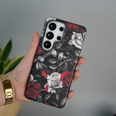 FRATO Samsung S26 Ultra Black Galaxy S26 Ultra Premium Floral Leather MagSafe Case Back Cover