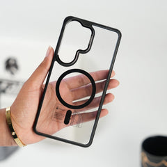 FRATO Samsung S26 Ultra Black Galaxy S26 Ultra Transparent Shockproof Magnetic Ring Case