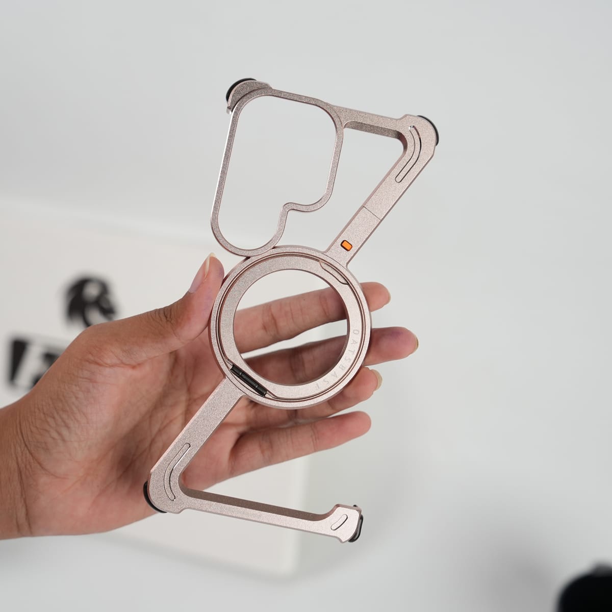 FRATO Samsung S26 Ultra Galaxy S26 Ultra Frameless Z Shape Metal Case with Rotating Stand