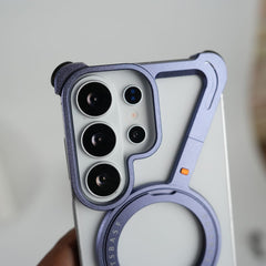 FRATO Samsung S26 Ultra Galaxy S26 Ultra Frameless Z Shape Metal Case with Rotating Stand