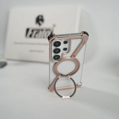 FRATO Samsung S26 Ultra Galaxy S26 Ultra Frameless Z Shape Metal Case with Rotating Stand