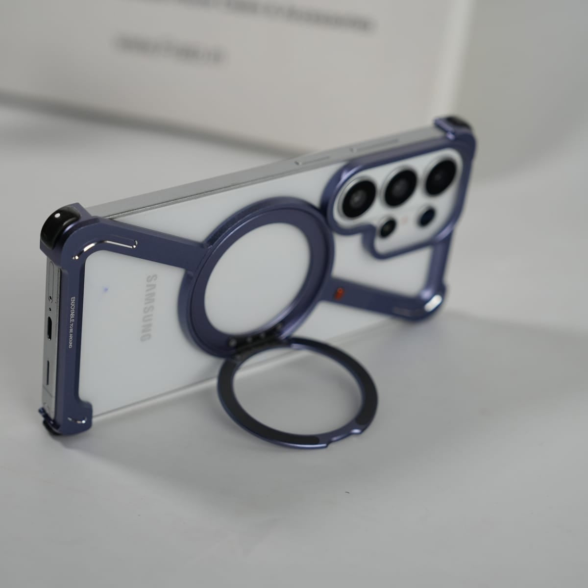 FRATO Samsung S26 Ultra Galaxy S26 Ultra Frameless Z Shape Metal Case with Rotating Stand