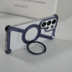 FRATO Samsung S26 Ultra Galaxy S26 Ultra Frameless Z Shape Metal Case with Rotating Stand