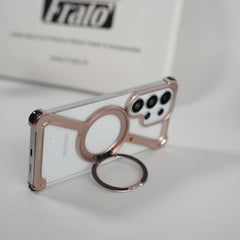 FRATO Samsung S26 Ultra Galaxy S26 Ultra Frameless Z Shape Metal Case with Rotating Stand