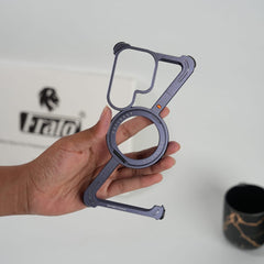 FRATO Samsung S26 Ultra Galaxy S26 Ultra Frameless Z Shape Metal Case with Rotating Stand