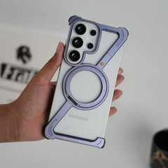FRATO Samsung S26 Ultra Galaxy S26 Ultra Frameless Z Shape Metal Case with Rotating Stand