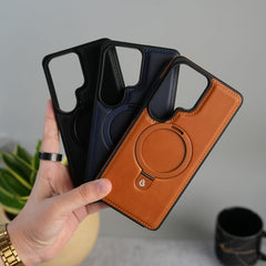 FRATO Samsung S26 Ultra Galaxy S26 Ultra Premium Leather MagSafe Case with Kickstand & Camera Protection | Luxury Slim Cover