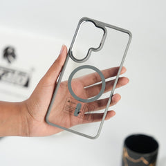 FRATO Samsung S26 Ultra Gray Galaxy S26 Ultra Transparent Shockproof Magnetic Ring Case