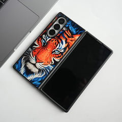 FRATO Samsung Z Fold 7 Glass Galaxy Z Fold Series Tiger Face Chrome Armor Case