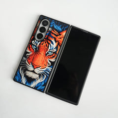 FRATO Samsung Z Fold 7 Glass Galaxy Z Fold Series Tiger Face Chrome Armor Case