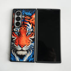 FRATO Samsung Z Fold 7 Glass Galaxy Z Fold Series Tiger Face Chrome Armor Case