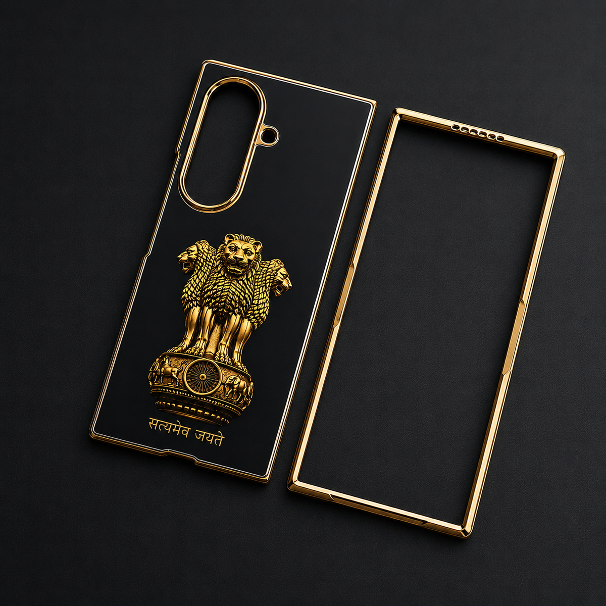 Ashoka Emblem Premium Case Cover for Samsung Galaxy Z Fold 6 (Gold)