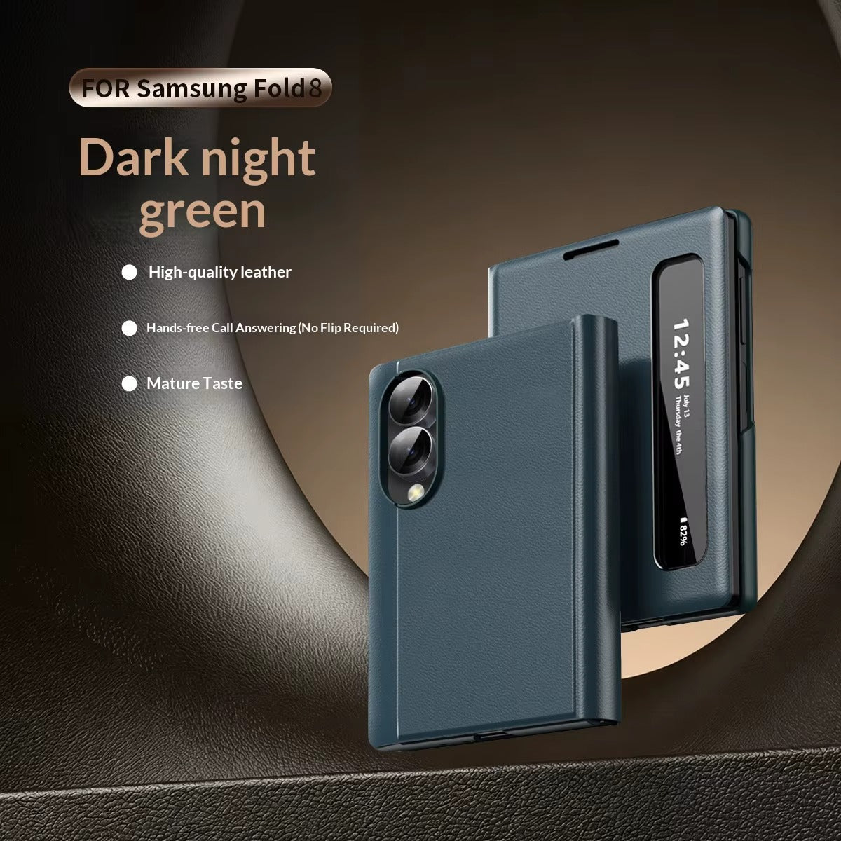 Smart View Leather Texture Flip Stand Case For Samsung Galaxy Z Fold 8
