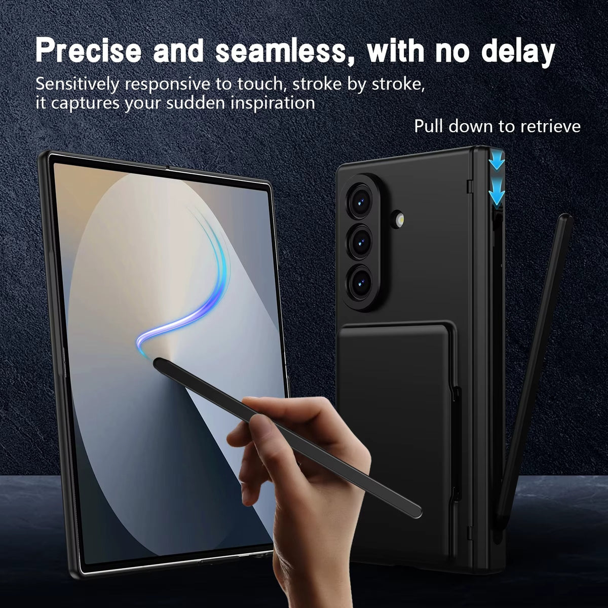 Premium Silk Matte Case for Samsung Galaxy Z Fold 8 Ultra | Built-In Card Holder & Hinge Protection