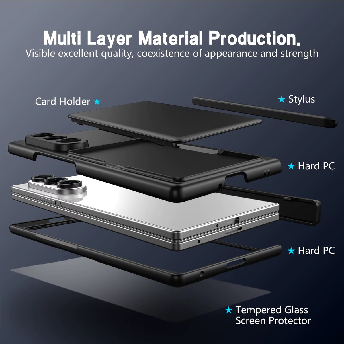 Premium Silk Matte Case for Samsung Galaxy Z Fold 8 Ultra | Built-In Card Holder & Hinge Protection