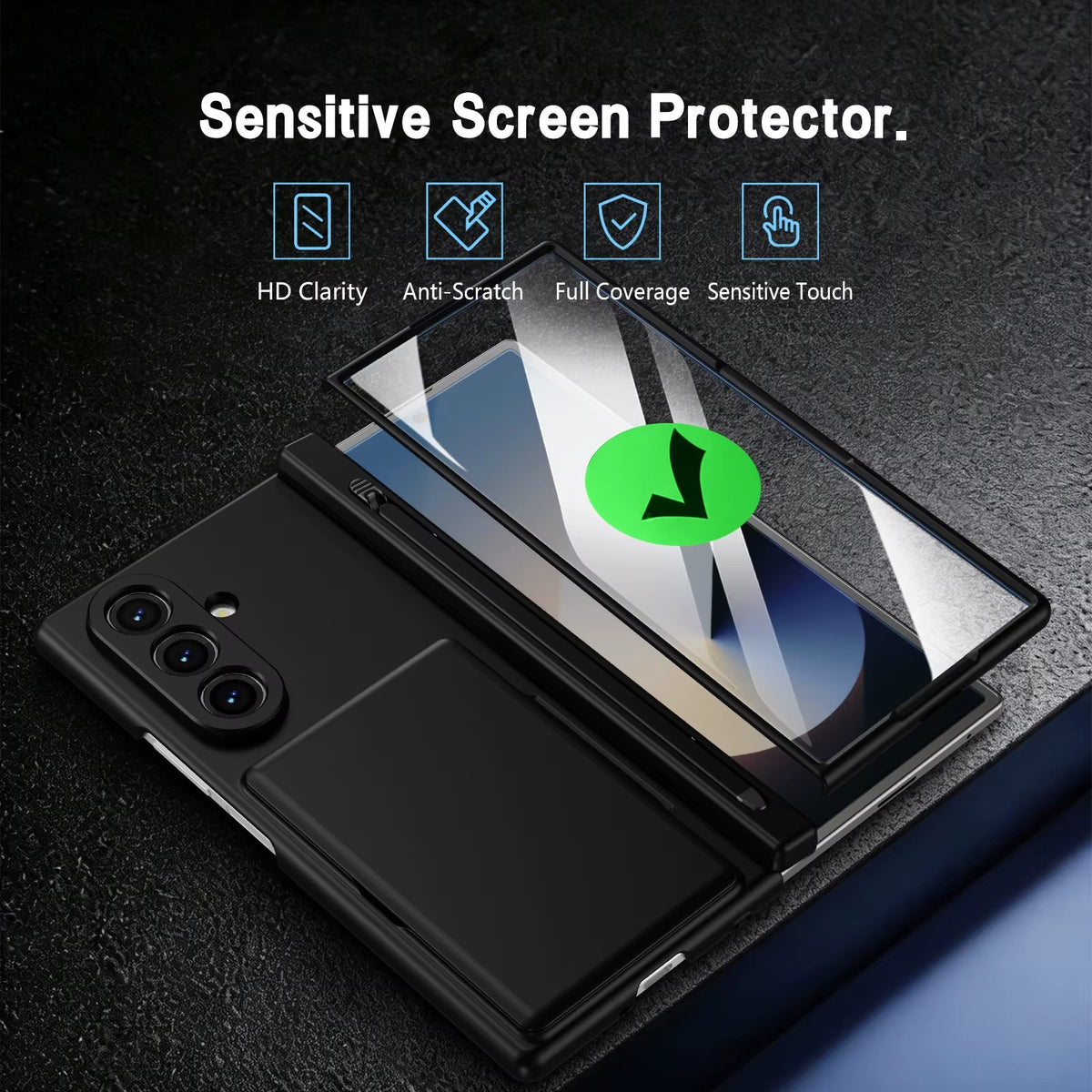 Premium Silk Matte Case for Samsung Galaxy Z Fold 8 Ultra | Built-In Card Holder & Hinge Protection
