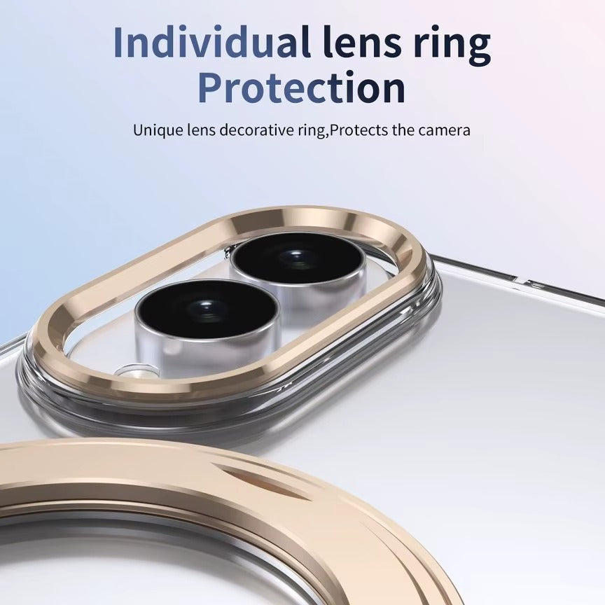 Crystal Clear Case for Galaxy Z Fold 8 with Rotating Ring Stand | Front Screen Protector