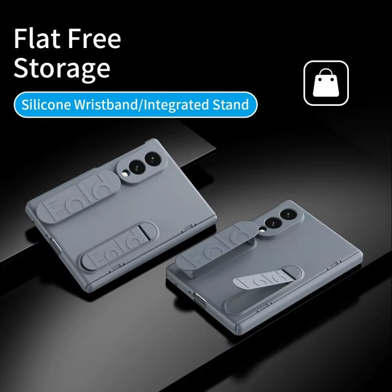 Matte Silicone Wrist Strap Case for Galaxy Z Fold 8 | Kickstand & Hinge Protection