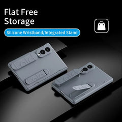 Matte Silicone Wrist Strap Case for Galaxy Z Fold 8 | Kickstand & Hinge Protection