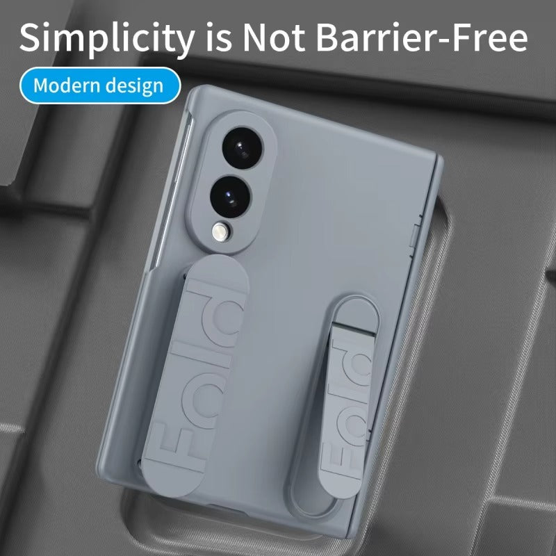 Matte Silicone Wrist Strap Case for Galaxy Z Fold 8 | Kickstand & Hinge Protection