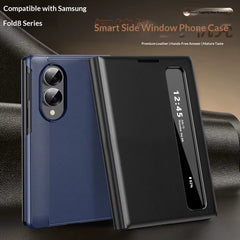 Smart View Leather Texture Flip Stand Case For Samsung Galaxy Z Fold 8