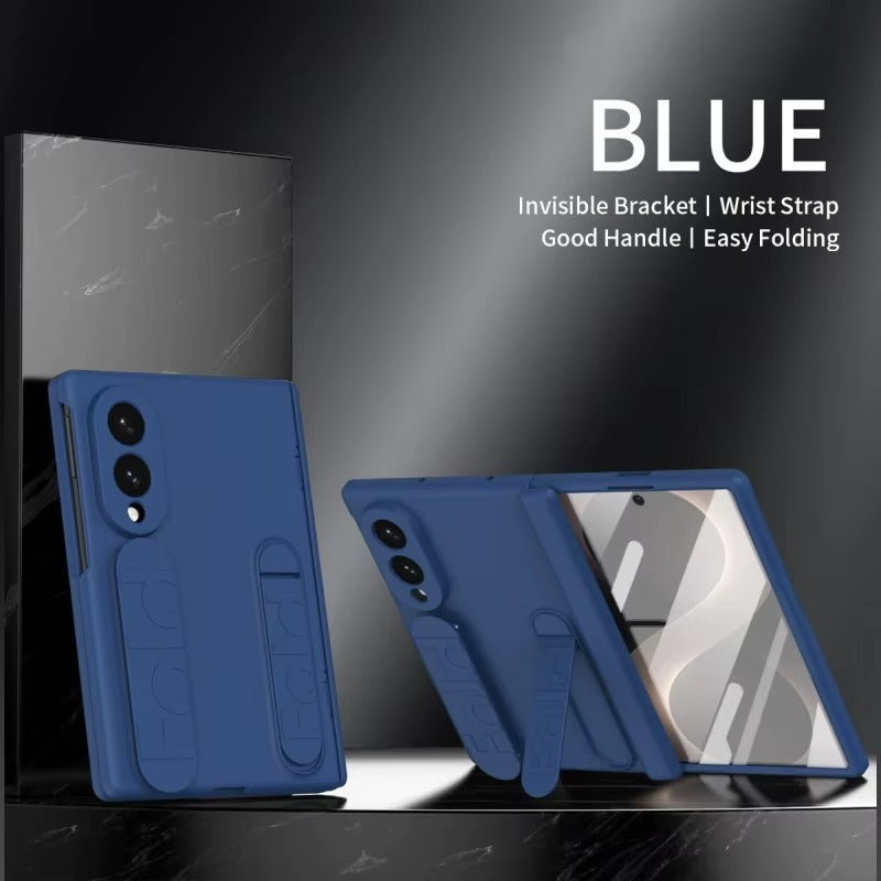 Matte Silicone Wrist Strap Case for Galaxy Z Fold 8 | Kickstand & Hinge Protection