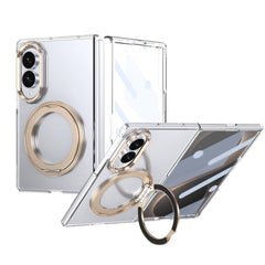 Magnetic Ring Stand Clear Case for Samsung Galaxy Z Fold 8 | Built-In Front Glass